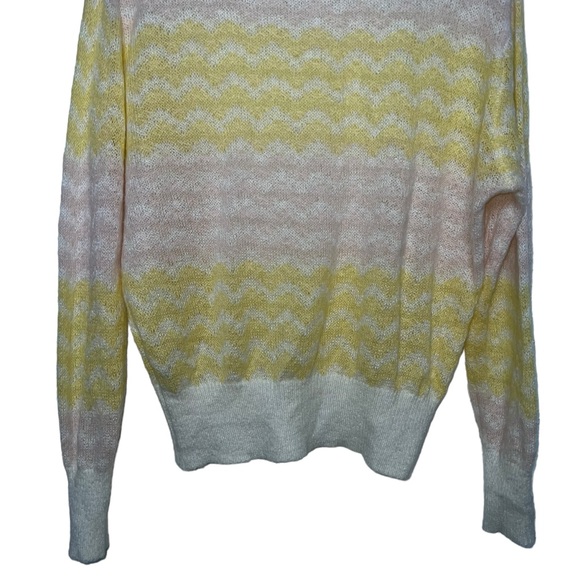 FRNCH Linette Wavy Stripe Wispy Light Knit Sweater Medium - Picture 9 of 14